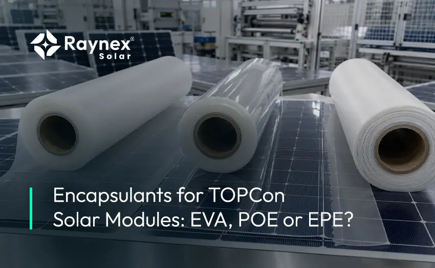 Encapsulants for TOPCon Solar Modules EVA, POE or EPE